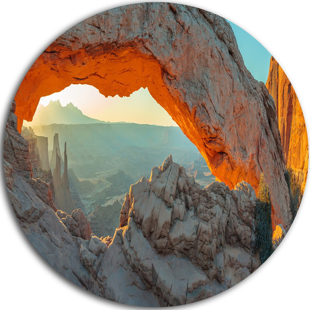 Mesa Arch Canyon Lands Utah Park, Landscape Round Wall Art, 23"