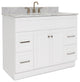 Ariel Hamlet 43" Oval Sink Bath Vanity, 0.75" Carrara Marble