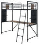 Rosemary Metal Loft Bed, Antique Oak, Black & Dark Bronze Hand-Brushed, Twin