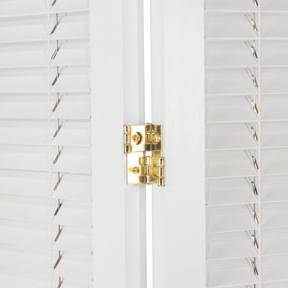6' Tall Adjustable Shutter Room, White, 3 Panel
