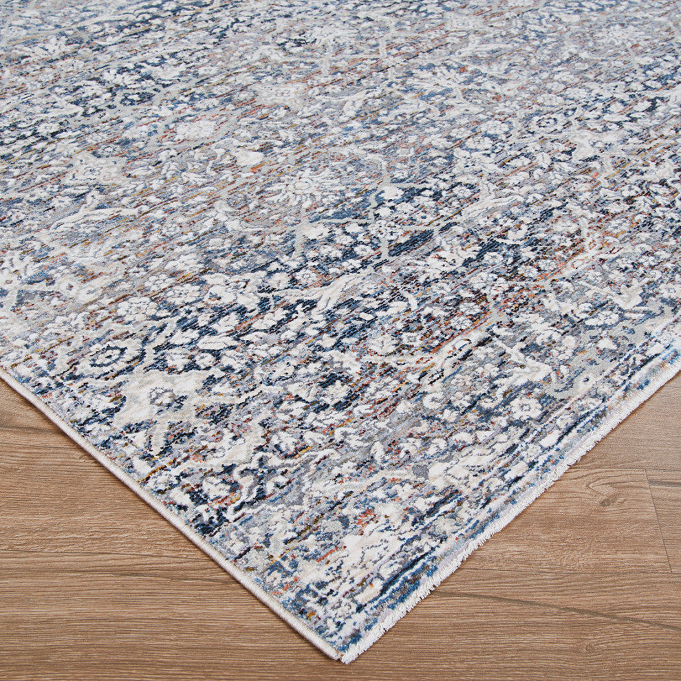 Couristan Luxor Ludvig Antique Beige/Ocean Area Rug, 3'9"x5'4"