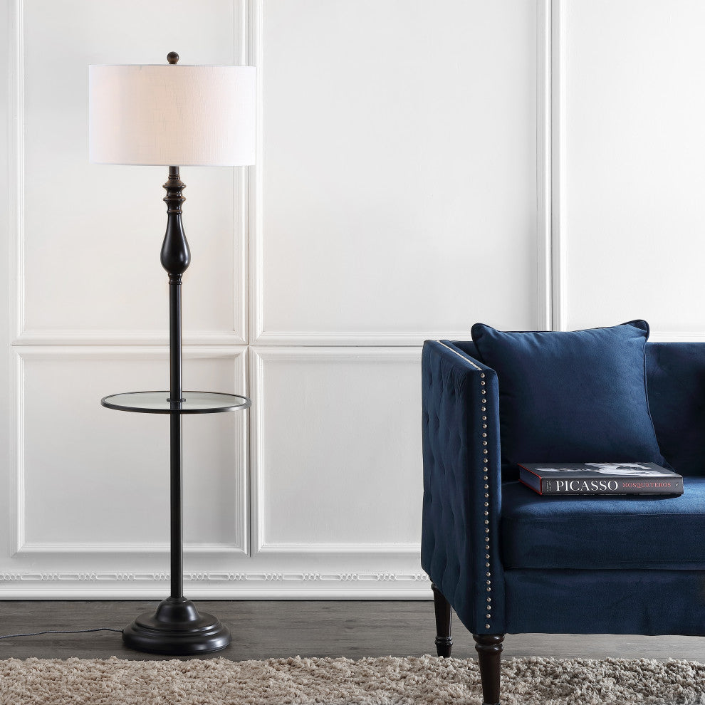 Laine 60" Metal LED Side Table and Floor Lamp, Oil Rubbed Bronze