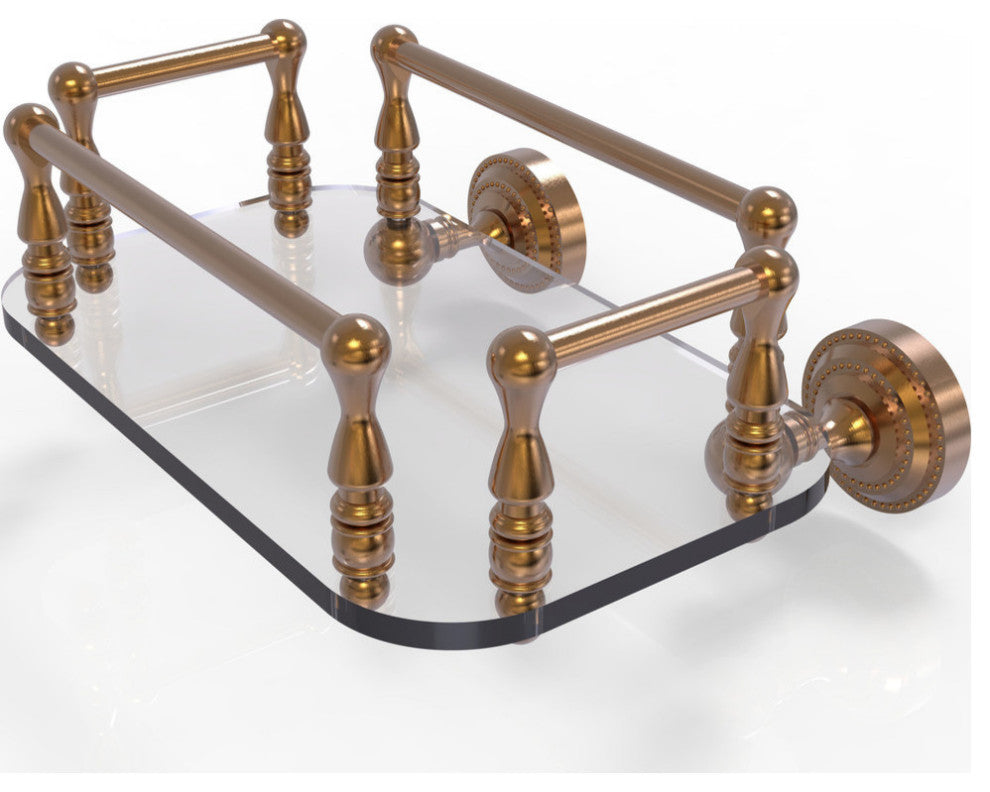 Dottingham Wall Mounted Glass Guest Towel Tray, Brushed Bronze