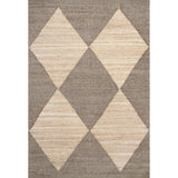 Nuloom Hand Woven Jute/Cotton Pandora Diamond Geometric Area Rug, Grey 5'x8'