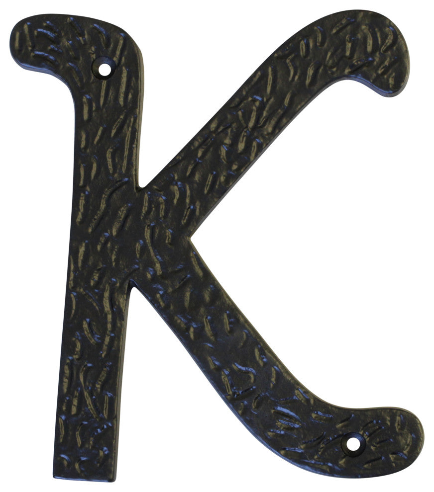 RCH Hardware Iron Vintage Classic House Letter, 6", Black, K