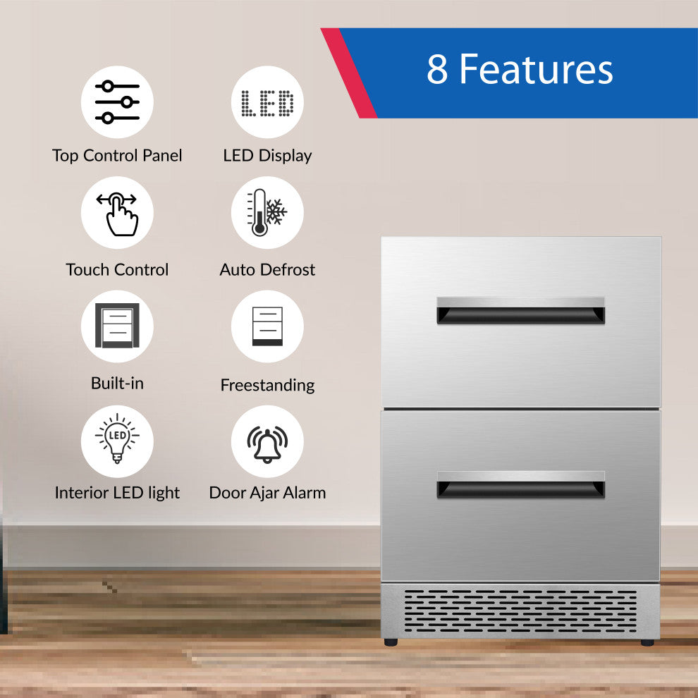 Equator 24" Convertible Ref/Freezer ADA FS/Builtin 2 Drawer Dual Temp Sabbath