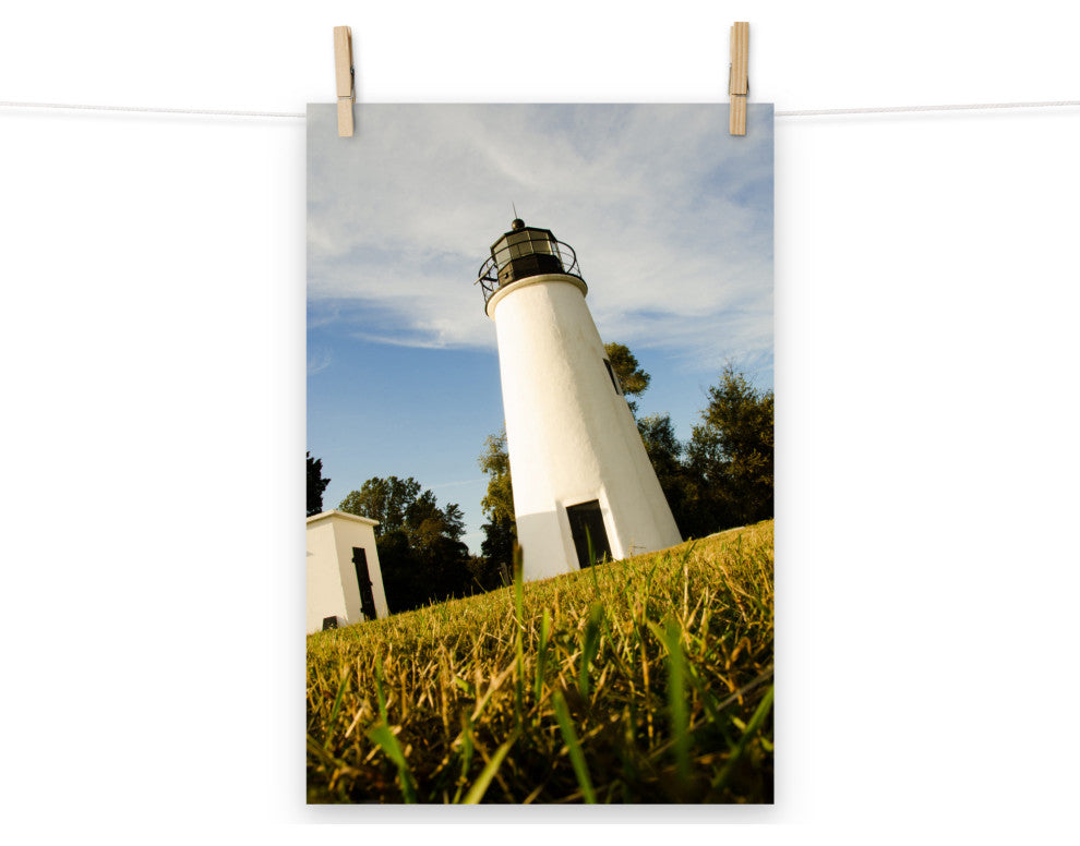 Turkey Point Lighthouse Landscape Photo Unframed Wall Art Print, 12" X 18"