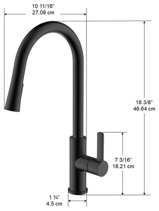 Aria Pull-Down Kitchen Faucet, Matte Black