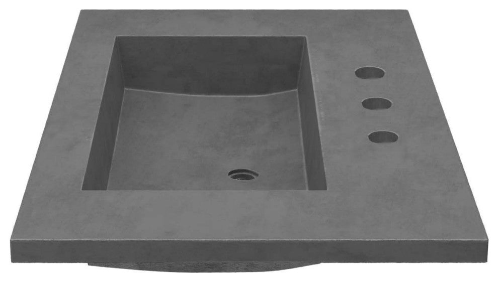 36" Capistrano Vanity Top with Integral Sink, Slate, 8" Widespread Faucet Holes