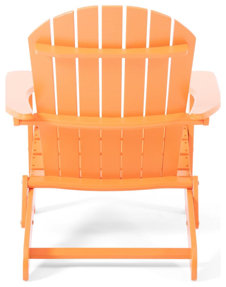 Cartagena Outdoor Acacia Wood Adirondack Chair, Tangerine