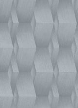 Geometric Textured Wallpaper, 3D Figures, 10046-10, Gray Metallic, 1 Roll