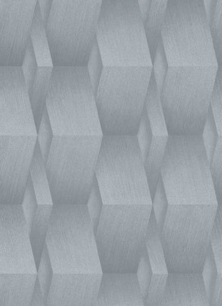 Geometric Textured Wallpaper, 3D Figures, 10046-10, Gray Metallic, 1 Roll