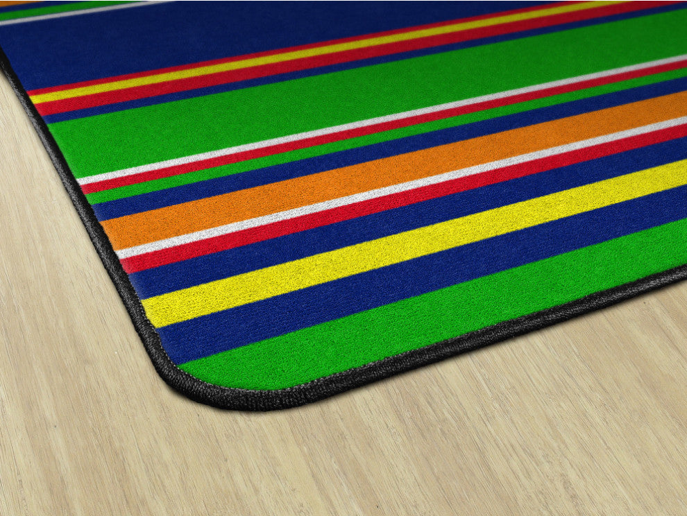 Flagship Carpets VA407-32A 6'X8'4" Stripes Primary Educational Rug
