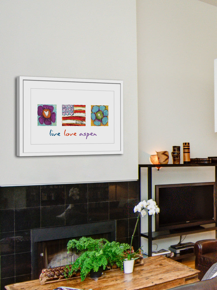 "Live Love Aspen" Painting Print in Frame by Tori Campisi