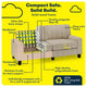 Serta Palisades 73" Track Arm Sofa with Removable Covers Beige