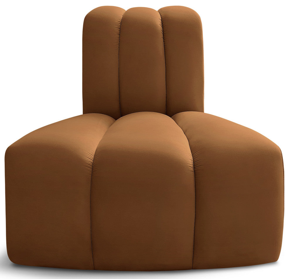 Arc Upholstered Modular Component, Saddle, 1-Piece: Reverse Corner, Velvet