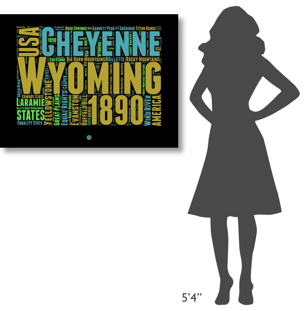 "Wyoming Word Cloud 1" Fine Art Print