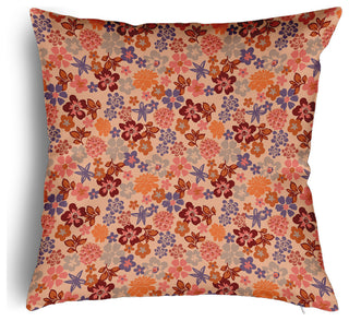 Succulent Garden Accent Pillow With Removable Insert, Peach, 16"x16"