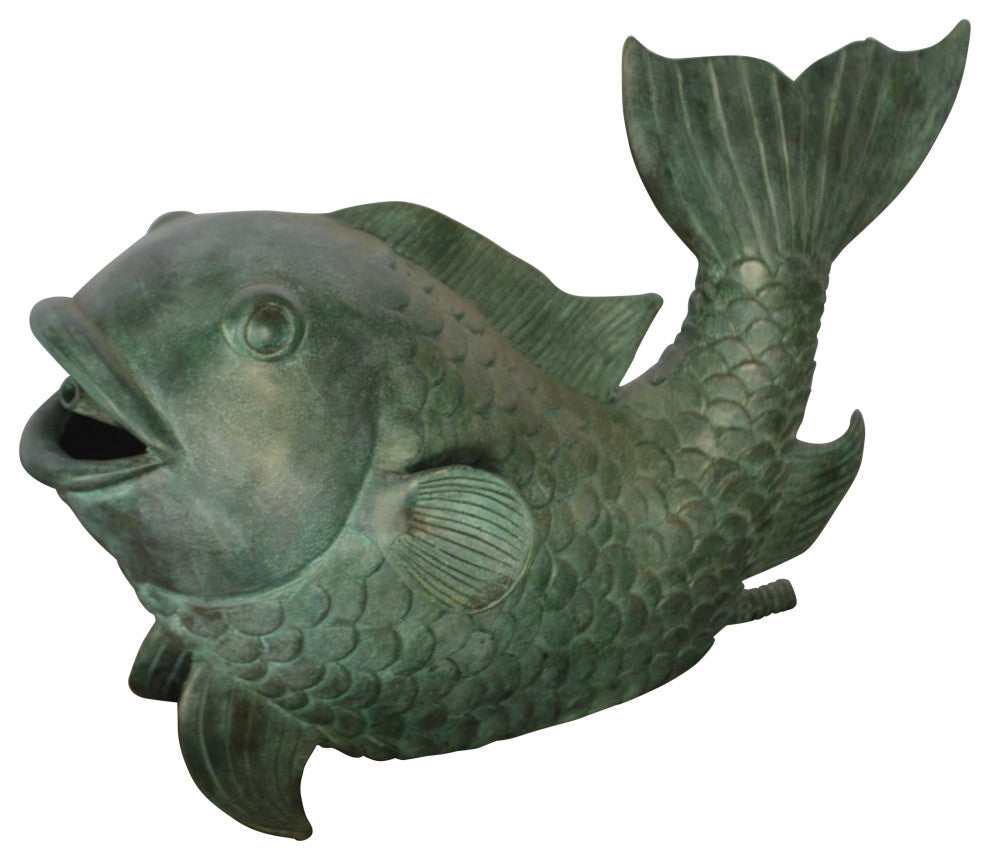 Fish Fountain Medium size Bronze Statue -  Size: 13"L x 7"W x 9"H.