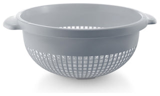 YBM Home Plastic Round Deep Colander Strainer for Spaghetti, 14 Inches, Gray