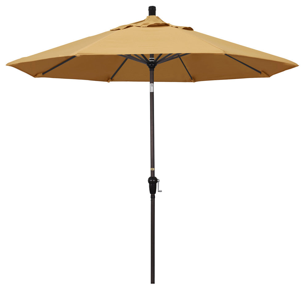 9' Aluminum Umbrella Auto Tilt Bronze, Wheat