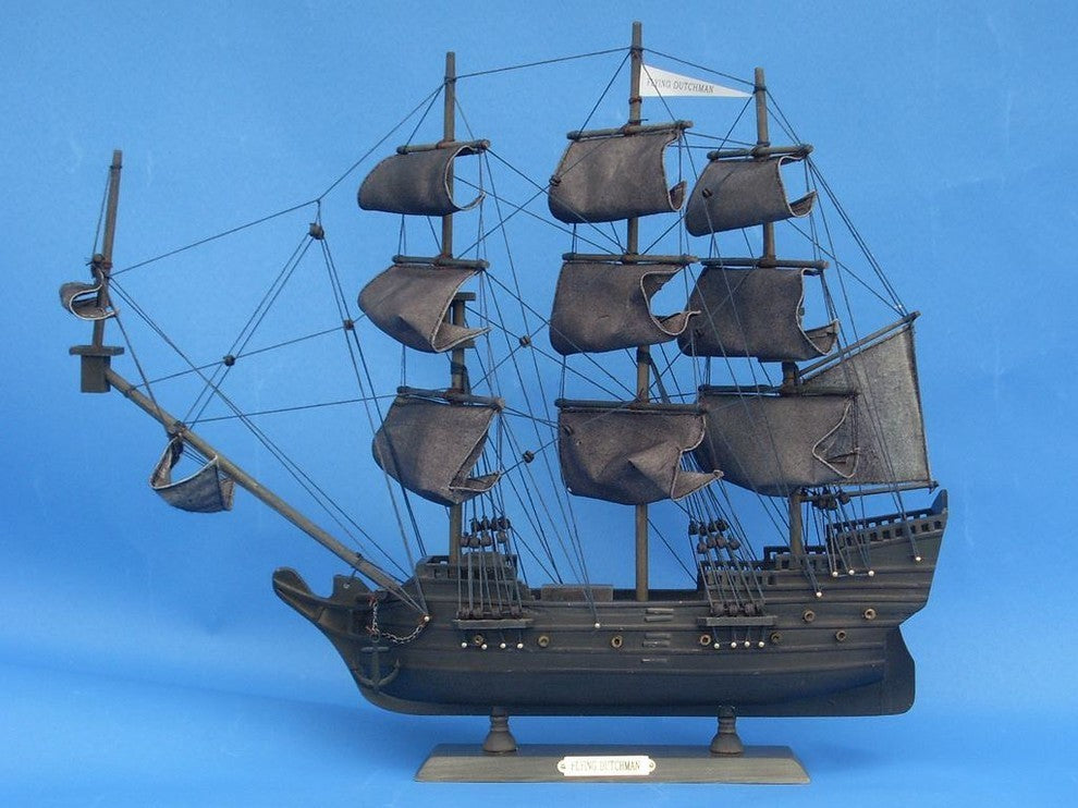 Wooden Flying Dutchman Model Pirate Ship, 20"