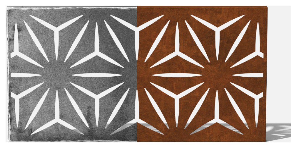 Alta Corten Steel Decorative Screen Panel, Star