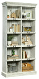Tall Bookcase, Wood Frame & 10 Open Compartments With ID Label Tags, White Plank