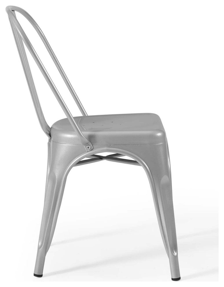 Promenade Bistro Dining Side Chair Set of 2-Silver
