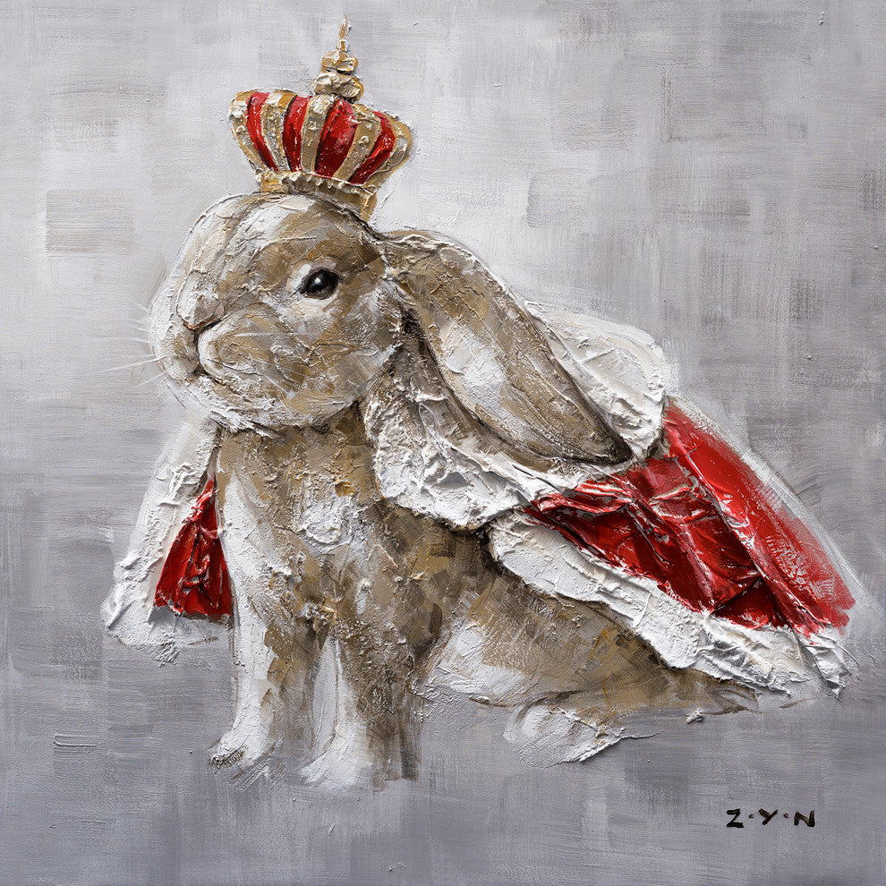 "King Bunny" Canvas Art, 24"x24"