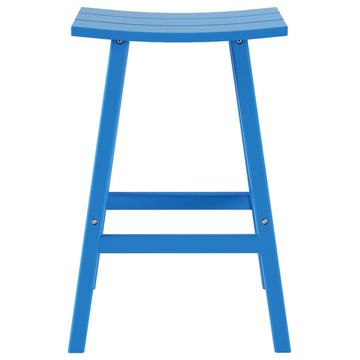 WestinTrends 29" Adirondack Plastic Outdoor Patio Saddle Seat Bar Stool, Pacific Blue