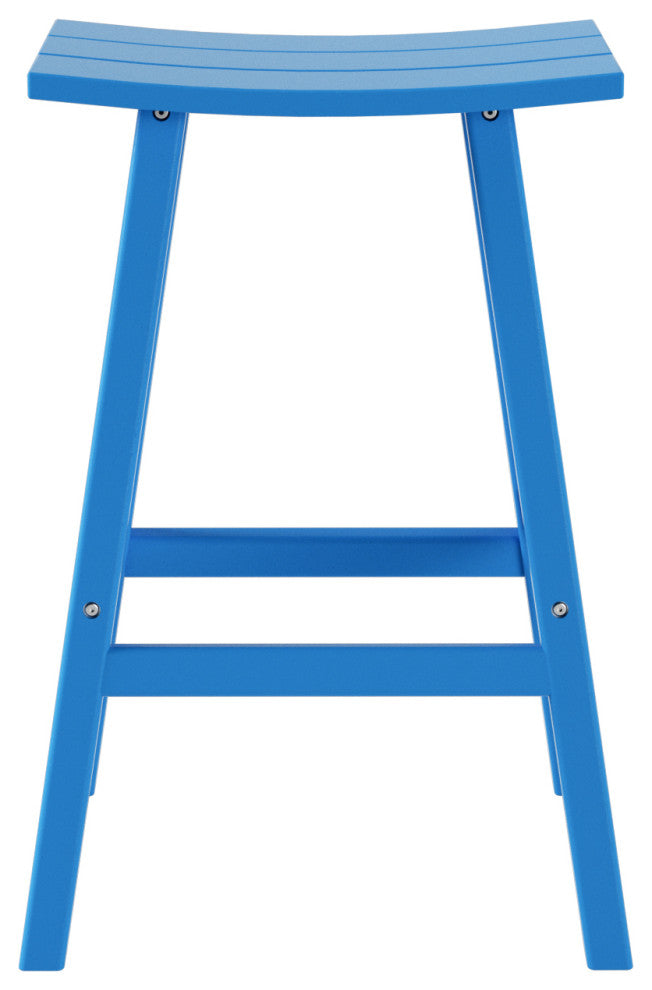 WestinTrends 29" Adirondack Plastic Outdoor Patio Saddle Seat Bar Stool, Pacific Blue