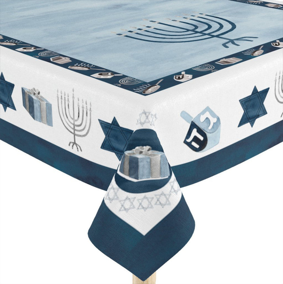 Laural Home Happy Hanukkah 70" X 144" Tablecloth