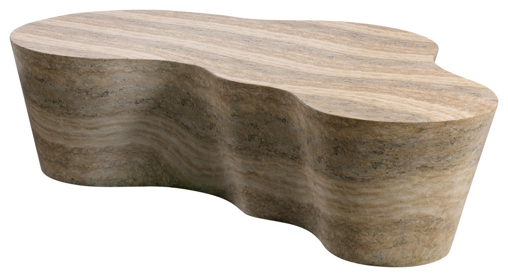 Slab Faux Travertine Coffee Table