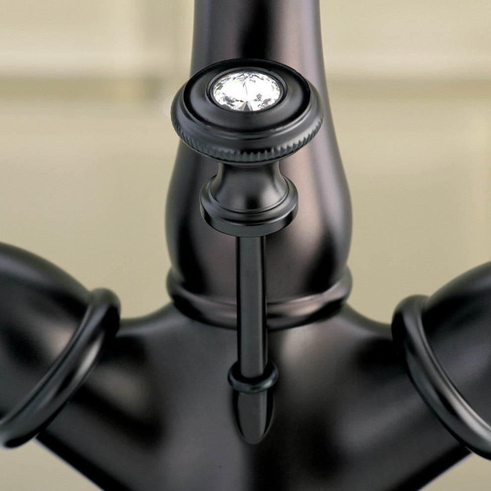 Kingston Brass Two-Handle Bathroom Faucet With Brass Pop-Up, Oil Rubbed Bronze