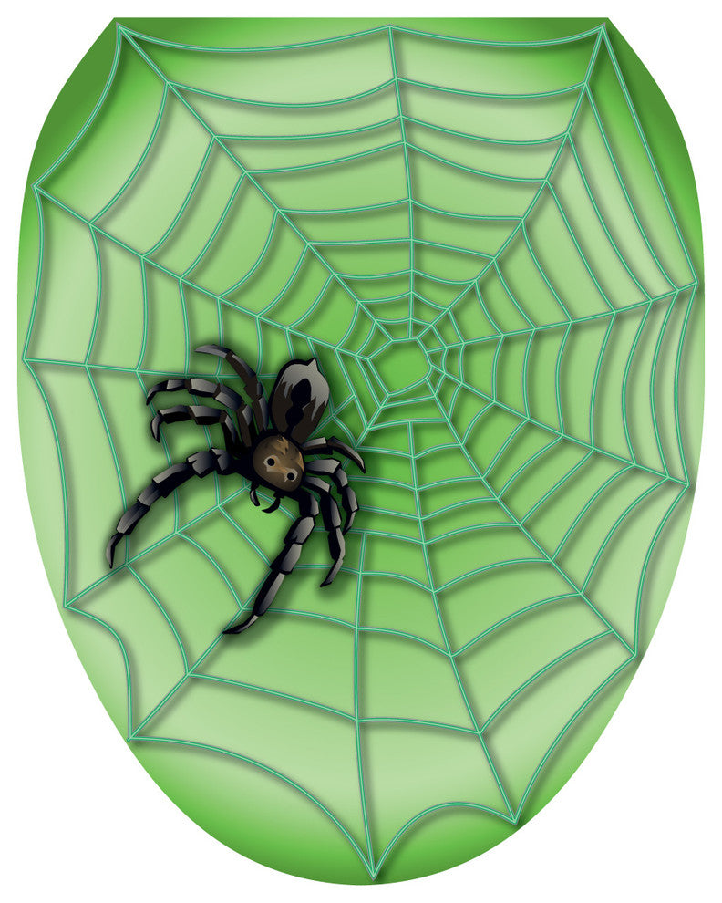 Spider Web Toilet Tattoos Seat Cover, Vinyl Lid Decal, Halloween Bathroom Decor, Elongated