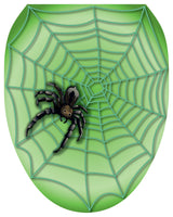 Spider Web Toilet Tattoos Seat Cover, Vinyl Lid Decal, Halloween Bathroom Decor, Elongated