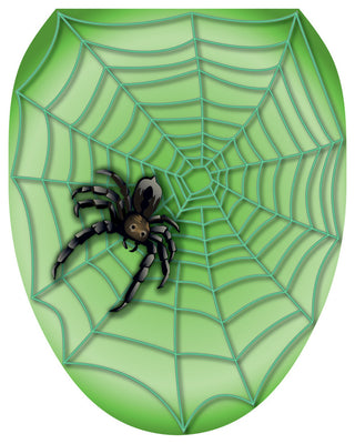 Spider Web Toilet Tattoos Seat Cover, Vinyl Lid Decal, Halloween Bathroom Decor, Elongated