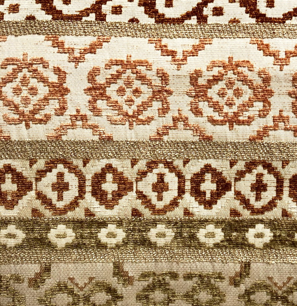 Arabesque Shades of Brown Luxury Throw Pillow, 22"x22"