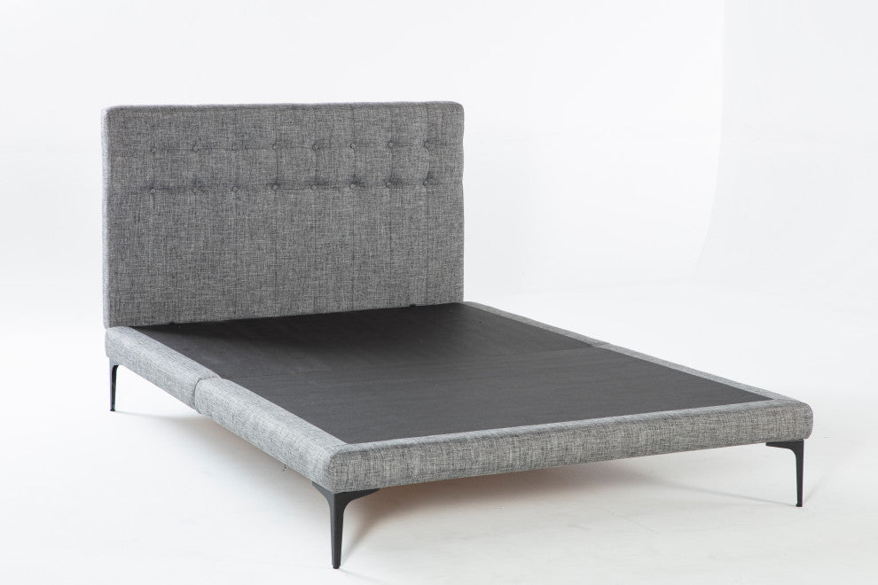 Stratton Queen Foundation & Headboard, Bell Basic Gray