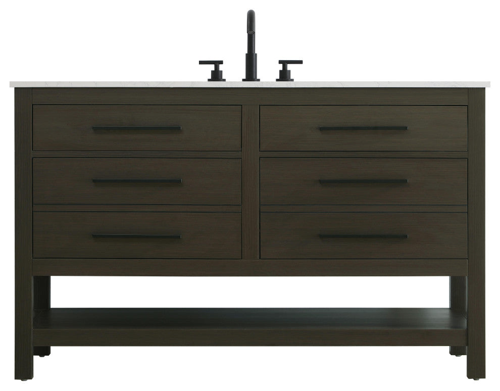 Home Living 54" Single Bathroom Vanity, Mocha Brown