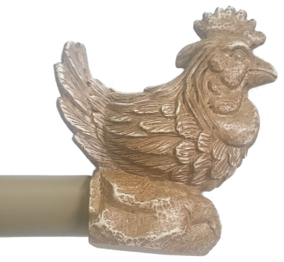 3/4" Rooster Adjustable Curtain Rod, Cottage, 84" to 120"