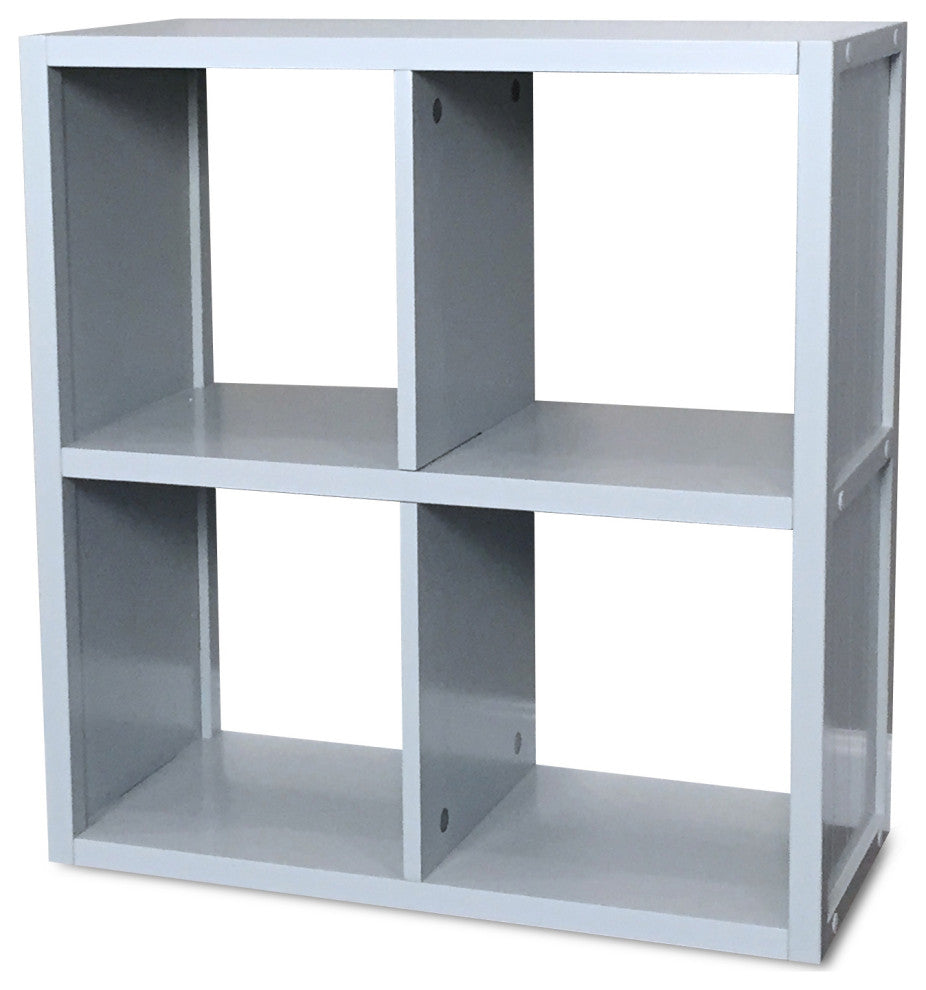Solid Wood 4 Cube Storage Organizer, Grey