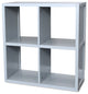 Solid Wood 4 Cube Storage Organizer, Grey