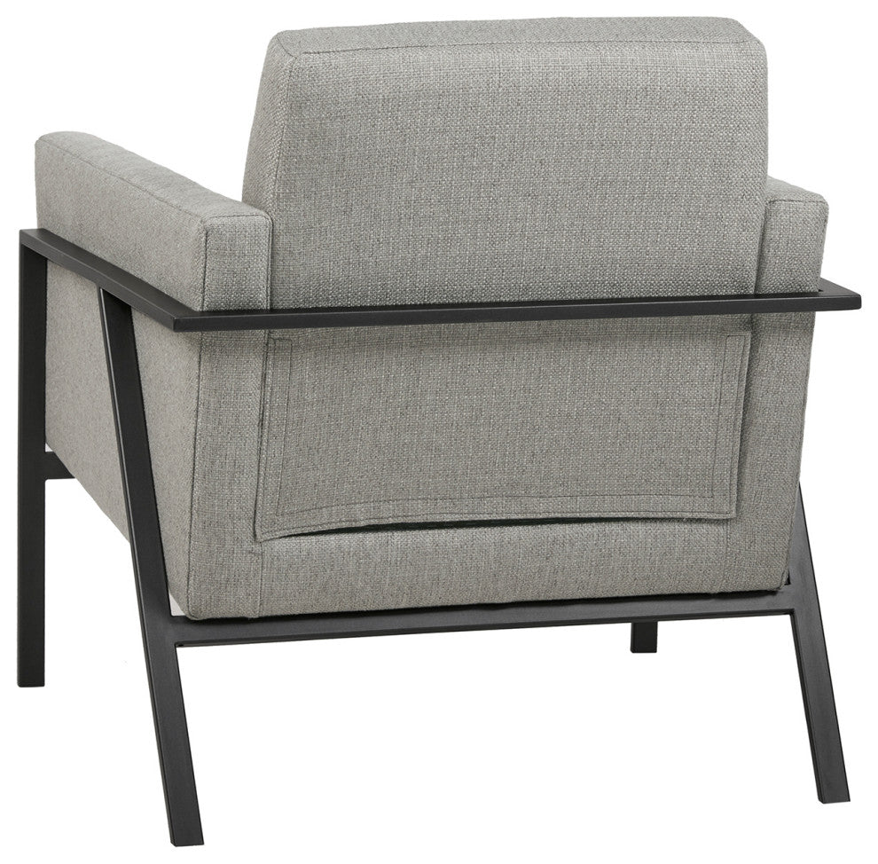 Madison Park Modern Minimalist Lounge Chair with Metal Legs, Grey