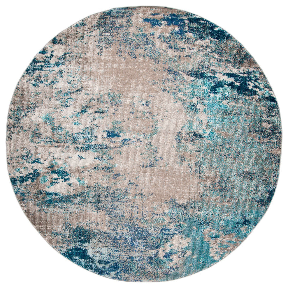 Safavieh Madison Mad440M Organic and Abstract Rug, Blue and Gray, 6'7"x6'7" Square