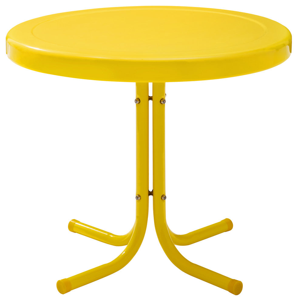 Retro Metal Side Table, Yellow