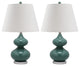 Safavieh Eva Double Gourd Glass Lamps, Set of 2, Marine Blue