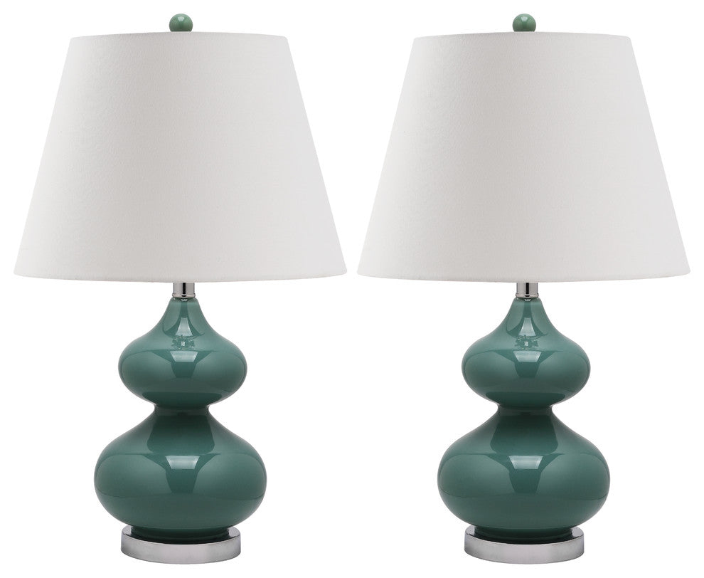 Safavieh Eva Double Gourd Glass Lamps, Set of 2, Marine Blue