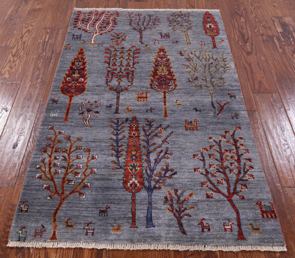 3' 1" X 5' 0" Handmade Tribal Persian Gabbeh Rug Q5305